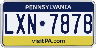PA license plate LXN7878