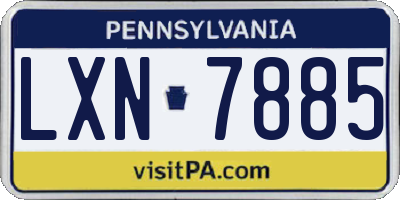 PA license plate LXN7885