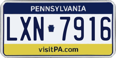 PA license plate LXN7916