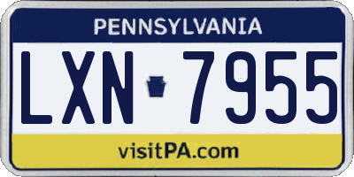 PA license plate LXN7955