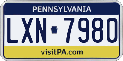 PA license plate LXN7980
