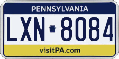 PA license plate LXN8084