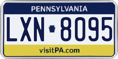 PA license plate LXN8095