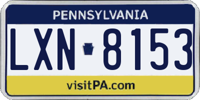 PA license plate LXN8153