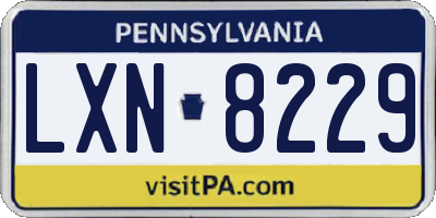 PA license plate LXN8229