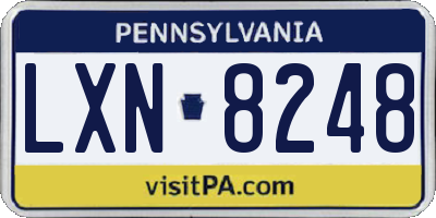 PA license plate LXN8248