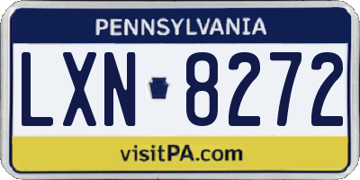PA license plate LXN8272