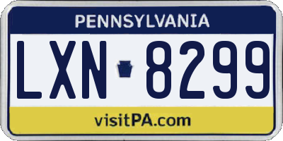 PA license plate LXN8299
