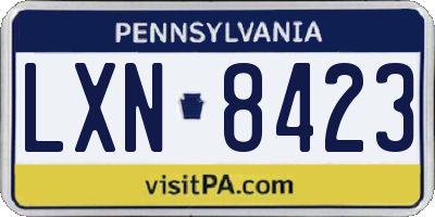 PA license plate LXN8423