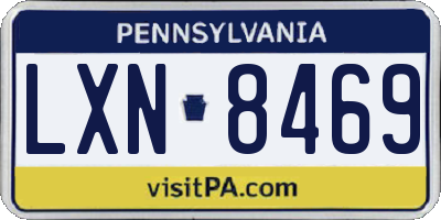 PA license plate LXN8469
