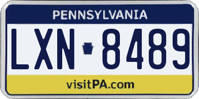 PA license plate LXN8489