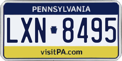 PA license plate LXN8495