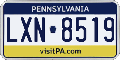 PA license plate LXN8519