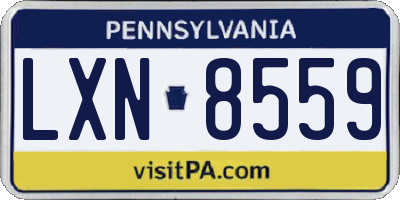 PA license plate LXN8559