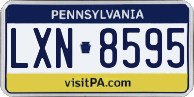 PA license plate LXN8595