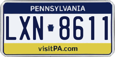 PA license plate LXN8611