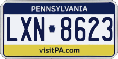PA license plate LXN8623