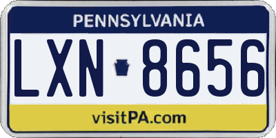 PA license plate LXN8656