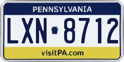 PA license plate LXN8712
