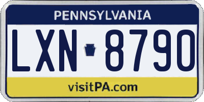 PA license plate LXN8790