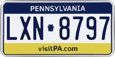 PA license plate LXN8797