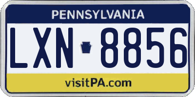 PA license plate LXN8856