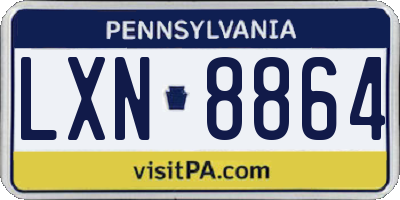 PA license plate LXN8864