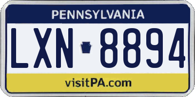 PA license plate LXN8894