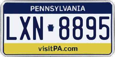 PA license plate LXN8895