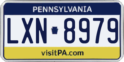 PA license plate LXN8979