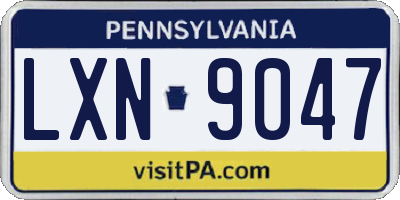 PA license plate LXN9047