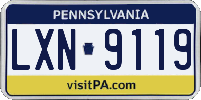PA license plate LXN9119