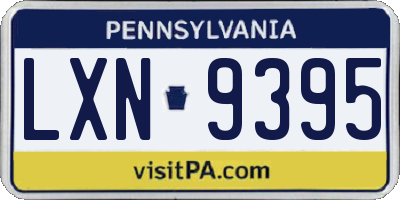 PA license plate LXN9395