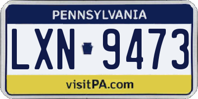 PA license plate LXN9473