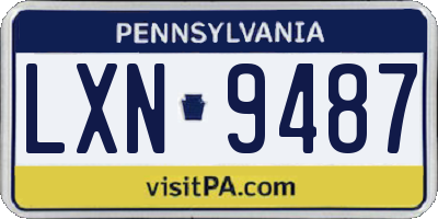 PA license plate LXN9487