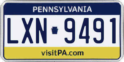 PA license plate LXN9491