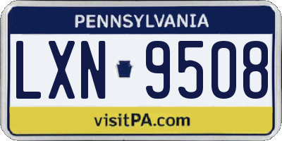 PA license plate LXN9508