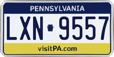 PA license plate LXN9557