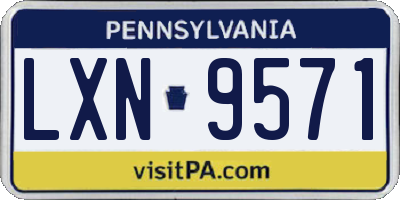 PA license plate LXN9571