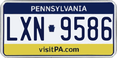 PA license plate LXN9586