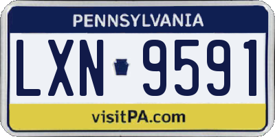 PA license plate LXN9591
