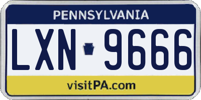PA license plate LXN9666