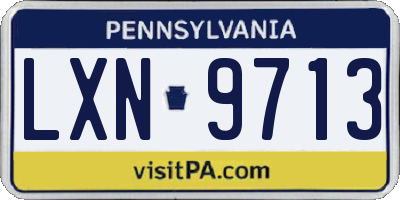 PA license plate LXN9713