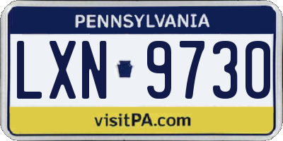 PA license plate LXN9730
