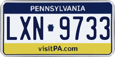 PA license plate LXN9733