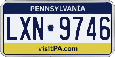 PA license plate LXN9746
