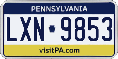 PA license plate LXN9853