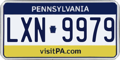 PA license plate LXN9979