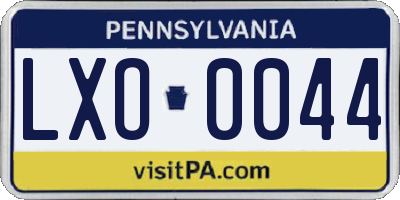 PA license plate LXO0044
