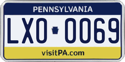 PA license plate LXO0069